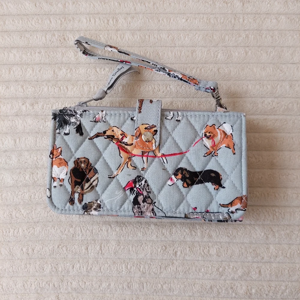 Vera Bradley RFID Smartphone Wristlet Wallet in the "Dog Show" pattern - Picture 2 of 9